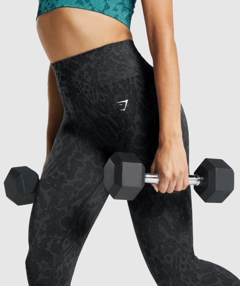 Women's Gymshark Adapt Animal Seamless Leggings Black | CA 1D6N83